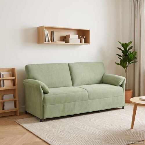 vidaXL Sofa 3 places Vert clair 198 x 83 x 95 cm Velours