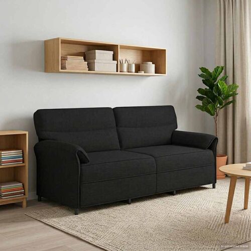 vidaXL Sofa 3 places Noir 198 x 83 x 95 cm Tissu