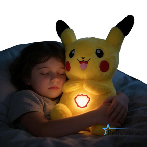 Peluche Pikachu 36 cm Pokémon Musicale Lumineuse Apaisante Coton PP