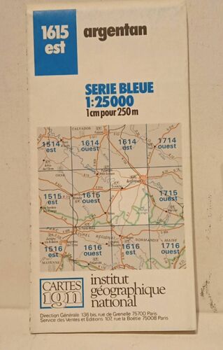 Carte Ign Série Bleue 1615 Est Argentan 1:25000
