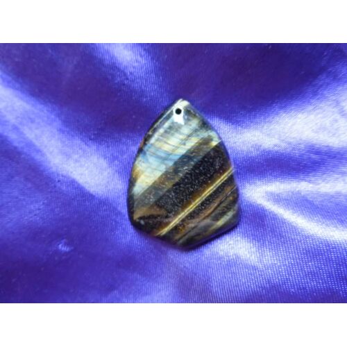 Pendentif Pointe De Flèche En Agate. Noir Et Doré. 4.4 Cm. Pierre Aux Couleurs Uniques, Une Véritable Merveille. Parfaite Idée De Cadeau. Lot 1595