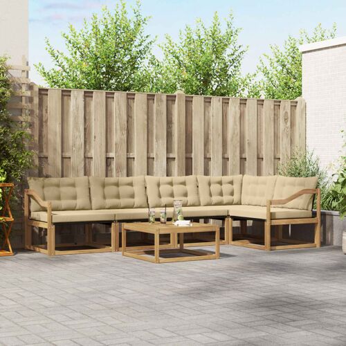 Vidaxl Ensemble De Canapés D'extérieur 6 Pcs Blanc Et Beige