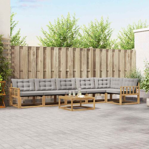 Vidaxl Ensemble De Canapés D'extérieur 7 Pcs Blanc Et Gris Clair