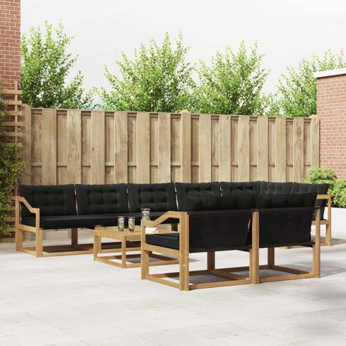 Vidaxl Ensemble De Canapés D'extérieur 9 Pcs Blanc Et Noir