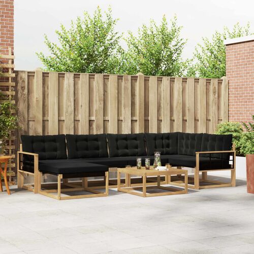 Vidaxl Ensemble De Canapés D'extérieur 7 Pcs Blanc Et Noir