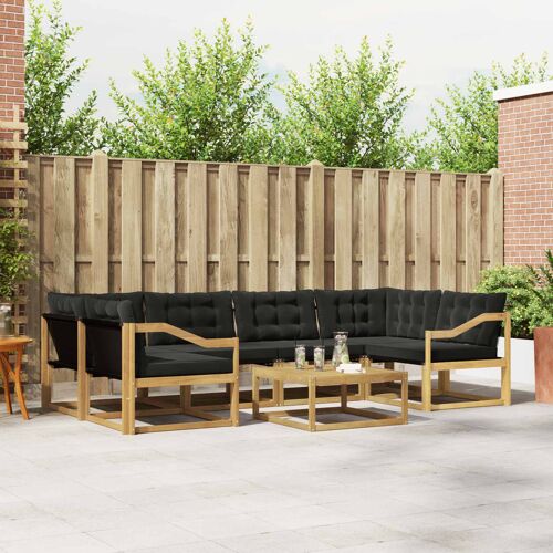 Vidaxl Ensemble De Canapés D'extérieur 7 Pcs Blanc Et Noir