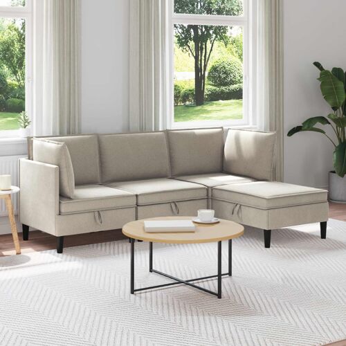 vidaXL Ensemble de meubles pour le salon 4 pcs Avoine Tissu