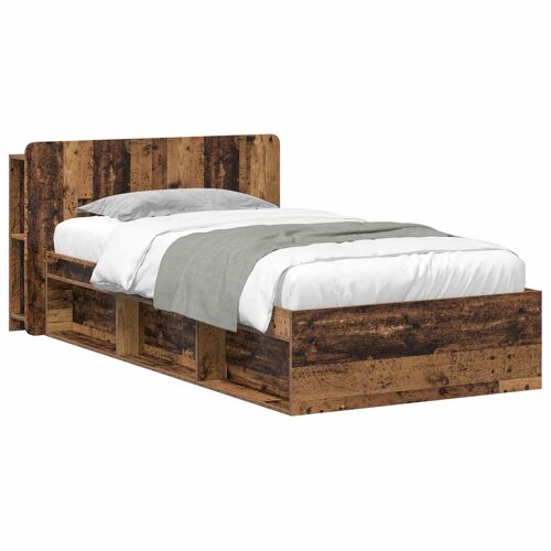 vidaXL Cadre de lit avec rangement Bois ancien 80 x 200 cm