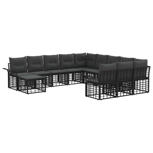 Vidaxl Ensemble De Canapé De Jardin 12 Pcs Noir Et Gris Foncé