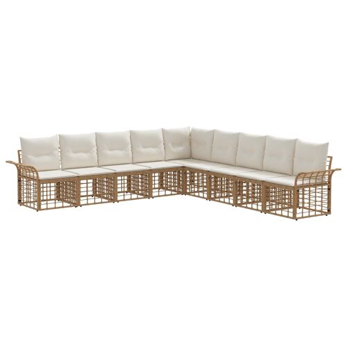 Vidaxl Ensemble De Canapés D'extérieur 9 Pcs Blanc Naturel Et Crème