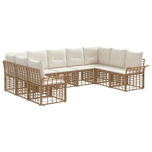 Vidaxl Ensemble De Canapés D'extérieur 9 Pcs Blanc Naturel Et Crème