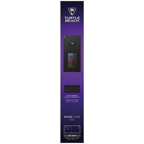 Turtle Beach Sense Core XXL Ultra-Wide Tapis de souris PC Gaming - support en caoutchouc antidérapant, surface en tissu micro tissé équilibré, lisse, durable, rectangle, noir