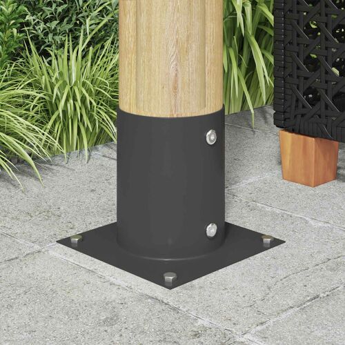 Vidaxl Ancre Ronde Au Sol 4 Pcs Anthracite 18 X 18 X 15 Cm Métal