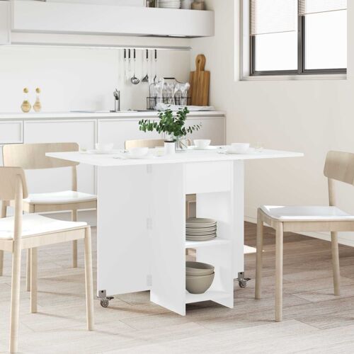 vidaXL Table à dîner 115 x 70 x 75 cm Bois d'ingénierie Blanc