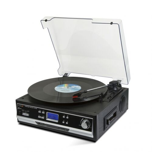 Technaxx TX-22+ Tourne-disque entraîné par courroie Noir Semi-automatique