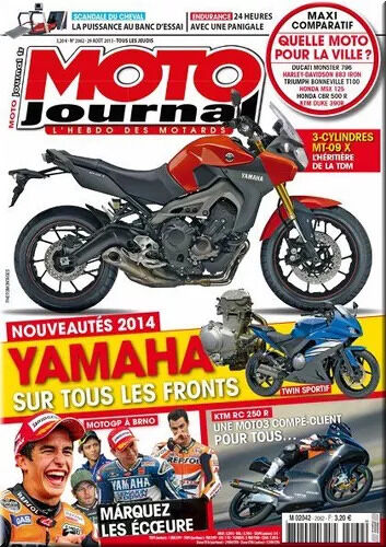 Moto Journal 2062 De 2013 Ducati Monster 796,Harley 883 Iron,Honda Msx 125,Honda Cbr 500r,Ktm Duke 390,Triumph Bonneville T100,Ktm Rc 250r,Yamaha Sr 500,Triumph Tiger 800,