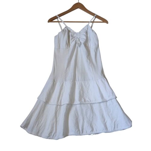 Robe Blanche En Lin L / 40