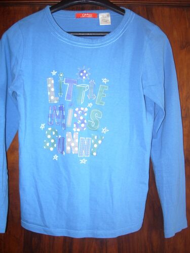 T-Shirt Okaou Manches Longues Bleu Imprimé Taille 138cm