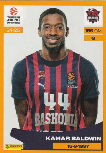 Image Vignette Panini Euroleague 2024 / 2025 - N° 126 - Kamar Baldwin