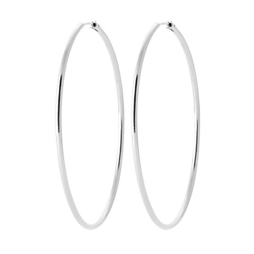Créoles Brillaxis En Argent 60mm Fil Rond 2 Mm