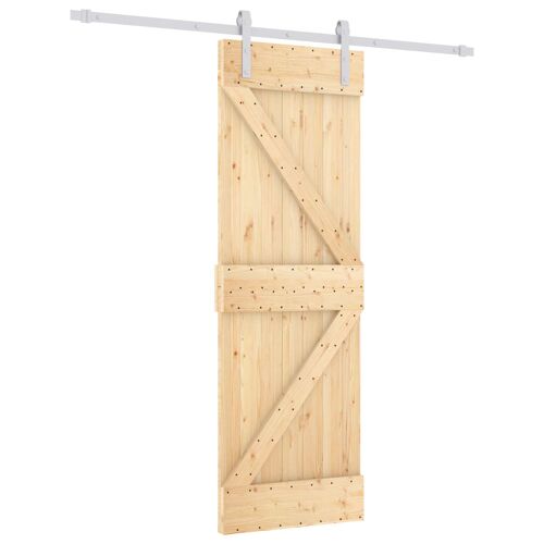 vidaXL Porte coulissante Naturel et Blanc 70 x 210 cm