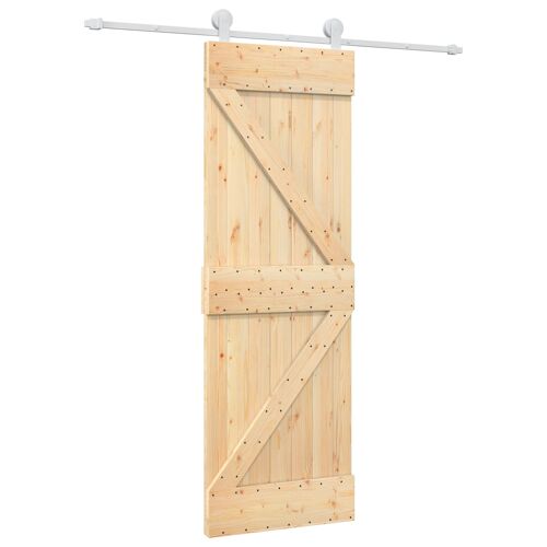 vidaXL Porte coulissante Naturel et Blanc 70 x 210 cm