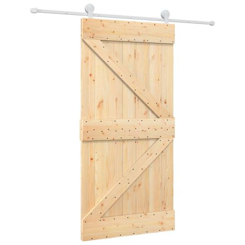 vidaXL Porte coulissante Naturel et Blanc 100 x 210 cm