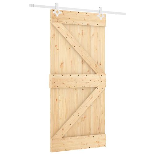 vidaXL Porte coulissante Naturel et Blanc 100 x 210 cm