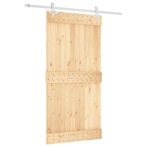 vidaXL Porte coulissante Naturel et Blanc 100 x 210 cm
