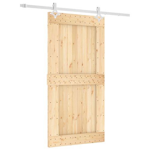 vidaXL Porte coulissante Naturel et Blanc 100 x 210 cm