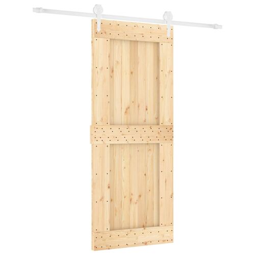 vidaXL Porte coulissante Naturel et Blanc 85 x 210 cm