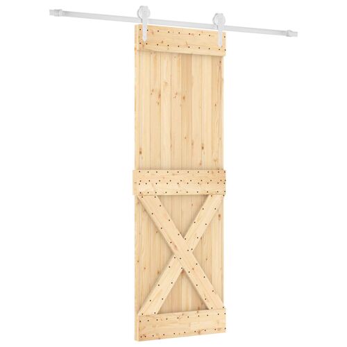 vidaXL Porte coulissante Naturel et Blanc 70 x 210 cm
