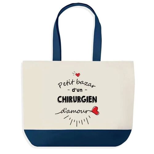 Sac shopping fond bleu Bazar d'un Chirurgien d'amour Cadeau Anniversaire Noël | Design Graphique Grand Sac Courses Cabas