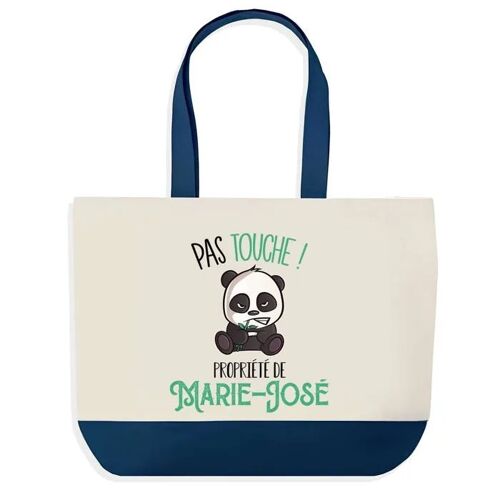 Sac shopping fond bleu Marie-José Pas Touche Panda Cadeau Anniversaire Noël | Design Graphique Grand Sac Courses Cabas