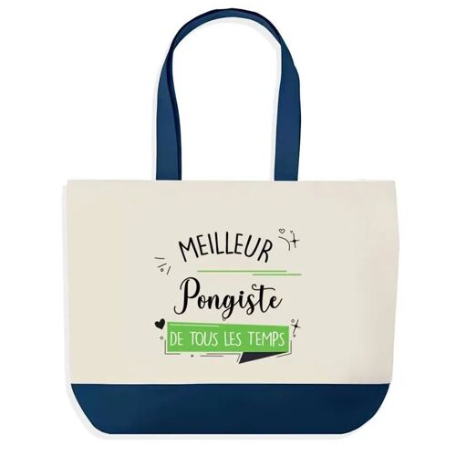 Sac shopping fond bleu Meilleur Pongiste de tous les temps Cadeau Anniversaire Noël | Design Graphique Grand Sac Courses Cabas