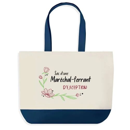 Sac shopping fond bleu Maréchal-Ferrant d'exception Cadeau Anniversaire Noël | Design Graphique Grand Sac Courses Cabas