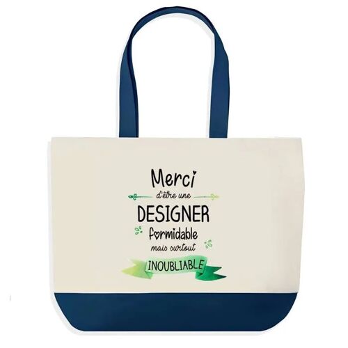 Sac shopping fond bleu Merci Designer Inoubliable Femme Épouse Saint-Valentin Cadeau Anniversaire Noël | Grand Sac Courses Cabas