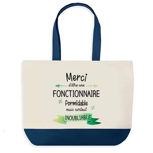 Sac shopping fond bleu Merci Fonctionnaire Inoubliable Femme Épouse Saint-Valentin Cadeau Anniversaire | Grand Sac Courses Cabas