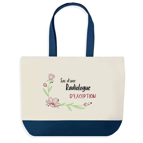 Sac shopping fond bleu Radiologue d'exception Cadeau Anniversaire Noël | Design Graphique Grand Sac Courses Cabas