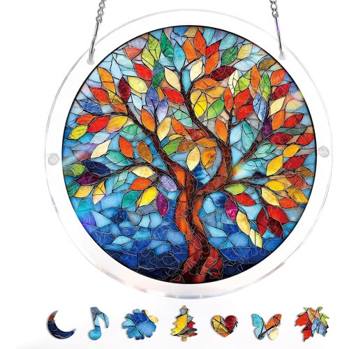 Décoration murale, Puzzle acrylique attrape-soleil - cadeau créatif pour maman, femmes, épouse, s?urs, tante(7,4 in)