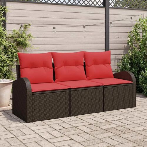 Vidaxl Ensemble De Canapé De Jardin Marron Polyrotin