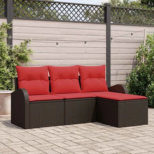 Vidaxl Ensemble De Canapé De Jardin Marron Polyrotin