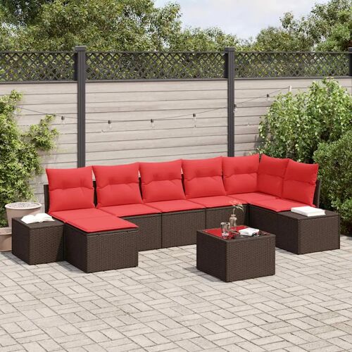 Vidaxl Ensemble De Canapé De Jardin 8 Pcs Marron Polyrotin
