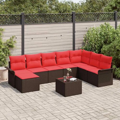 Vidaxl Ensemble De Canapé De Jardin 9 Pcs Marron Poly Rotin