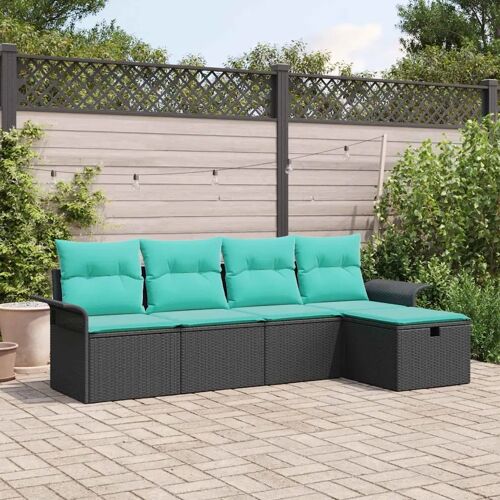 Vidaxl Ensemble De Canapé De Jardin Avec Coussin 5 Pcs Poly Rotin