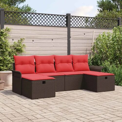 Vidaxl Ensemble De Canapé De Jardin Avec Coussin 6 Pcs Poly Rotin