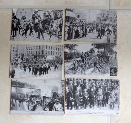 Lot De 6 Cartes Postales Anciennes : Série Guerre Et Militaire & Série Évenements