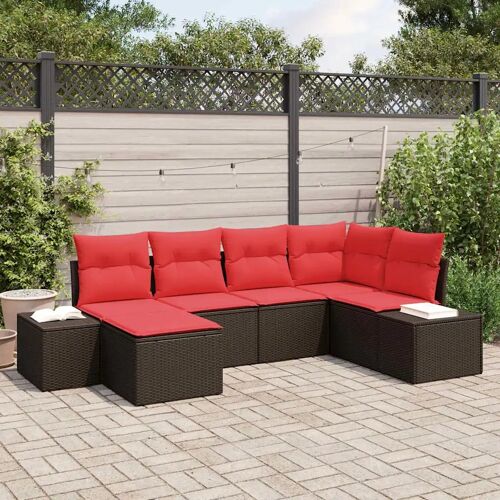 Vidaxl Ensemble De Canapé De Jardin 6 Pcs Marron Polyrotin