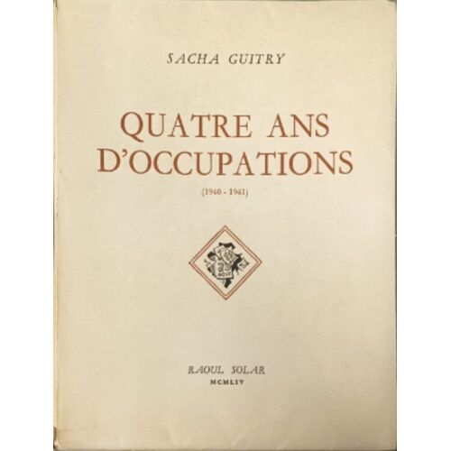 Quatre Ans D'occupations Ouvrage Numéroté 2411