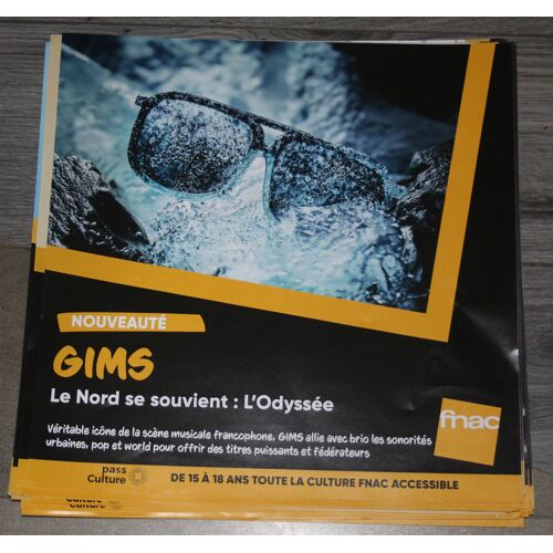 Rare Plv Souple 30x30cm Gims Le Nord Se Souvient : L'Odyssée / Magasins Fnac